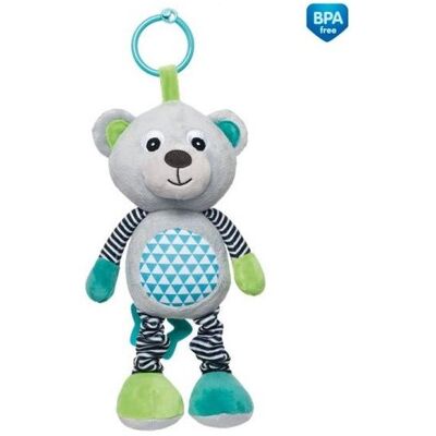 Jouet musical en peluche gris - Développement du bébé - Publicité Jouet musical en peluche gris - Développement du bébé - Publicité