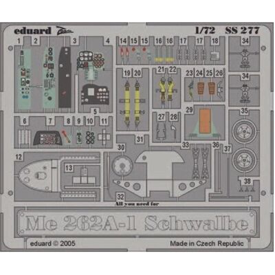 Eduard Messerschmitt Me 262A-1 Schwalbe - Kit Modèle Coloré - Avion - Publicité Eduard Messerschmitt Me 262A-1 Schwalbe - Kit Modèle Coloré - Avion - Publicité