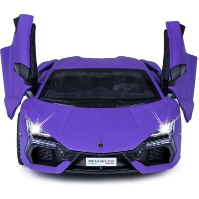 Jamara Kids Lamborghini Revuelto Diecast 1:32 lila inkl. Knopfzellen - Publicité Jamara Kids Lamborghini Revuelto Diecast 1:32 lila inkl. Knopfzellen - Publicité