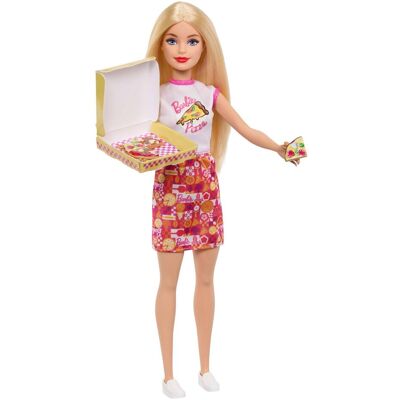 Barbie Coffret de jeu « Pizzeria » avec une poupée blonde, un comptoir de préparation de pizzas et 25 - Publicité Barbie Coffret de jeu « Pizzeria » avec une poupée blonde, un comptoir de préparation de pizzas et 25 - Publicité