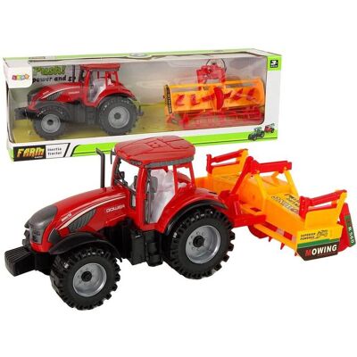 Tracteur Rouge Lean Toys avec Cultivateur Orange - Tracteur Jouet - Publicité Tracteur Rouge Lean Toys avec Cultivateur Orange - Tracteur Jouet - Publicité