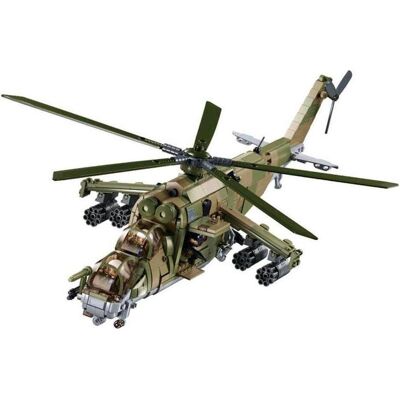 Sluban MI-24S Hélicoptère de Combat - Modèle, 3 Variantes, 893 pièces - Publicité Sluban MI-24S Hélicoptère de Combat - Modèle, 3 Variantes, 893 pièces - Publicité