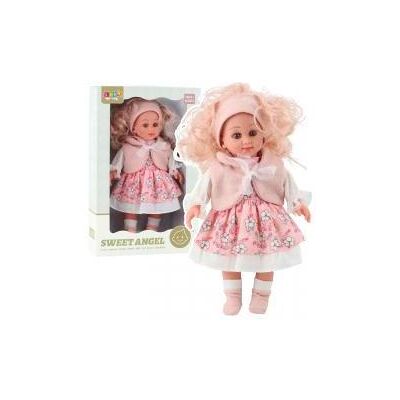 Lean Toys Süsse Engelpuppe im rosa Blumenkleid, ärmellosem Oberteil und Stirnband, 36 cm - Publicité Lean Toys Süsse Engelpuppe im rosa Blumenkleid, ärmellosem Oberteil und Stirnband, 36 cm - Publicité