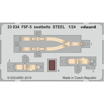 Ceintures de sécurité en acier Eduard pour F6F-5 Hellcat - Échelle 1:24 - Kit de détail aéronautique - Publicité Ceintures de sécurité en acier Eduard pour F6F-5 Hellcat - Échelle 1:24 - Kit de détail aéronautique - Publicité