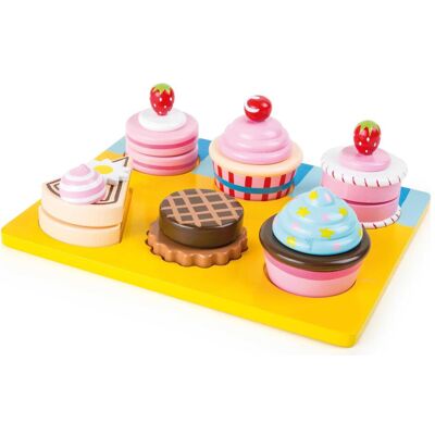 Set de jouets cupcakes en bois Small Foot - 13 pièces - Développement sensoriel - Publicité Set de jouets cupcakes en bois Small Foot - 13 pièces - Développement sensoriel - Publicité