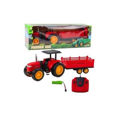 Lean Toys Leantoys Traktor mit Anhänger RC rot - Publicité Lean Toys Leantoys Traktor mit Anhänger RC rot - Publicité