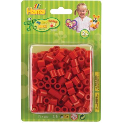 Hama Perlen Strijkkralen Maxi - Rood, 250pcs. Publicité Hama Perlen Strijkkralen Maxi - Rood, 250pcs. Publicité