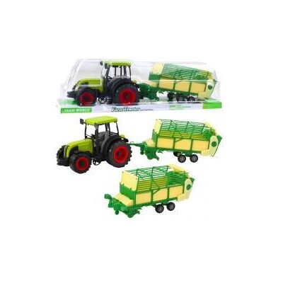 Lean Toys Landwirtschaftlicher Traktor mit grünem und gelbem Anhänger grün 50cm - Publicité Lean Toys Landwirtschaftlicher Traktor mit grünem und gelbem Anhänger grün 50cm - Publicité