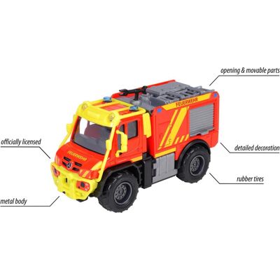 Majorette Camion d'incendie Unimog U530 - Publicité Majorette Camion d'incendie Unimog U530 - Publicité