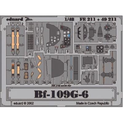 Accessoires Eduard Bf 109G-6 Colorés Pré-peints pour Maquettes d'Avions - Accessoires pour Maquettes d'Avions - Publicité Accessoires Eduard Bf 109G-6 Colorés Pré-peints pour Maquettes d'Avions - Accessoires pour Maquettes d'Avions - Publicité