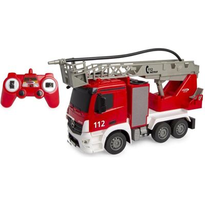 Jamara Feuerwehr Drehleiter Mercedes -Benz Antos 1:26 2,4GHz mit Spritzfunktion - Publicité Jamara Feuerwehr Drehleiter Mercedes -Benz Antos 1:26 2,4GHz mit Spritzfunktion - Publicité