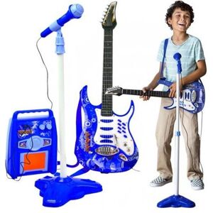Kruzzel Elektrische Kindergitaar - Met Microfoon en Versterker - Blauw - MP3-ingang - Publicité Kruzzel Elektrische Kindergitaar - Met Microfoon en Versterker - Blauw - MP3-ingang - Publicité