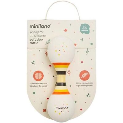Miniland, Hochet, Soft Duo Rattle - Publicité Miniland, Hochet, Soft Duo Rattle - Publicité