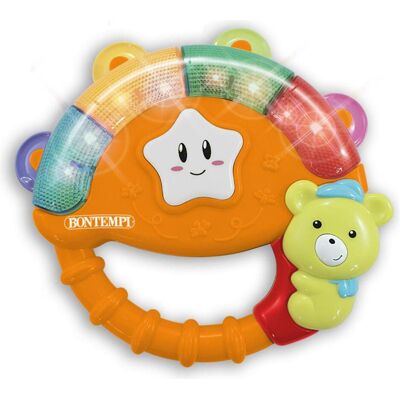 Bontempi Tambourin électronique pour bébé avec lumières et sons - Publicité Bontempi Tambourin électronique pour bébé avec lumières et sons - Publicité