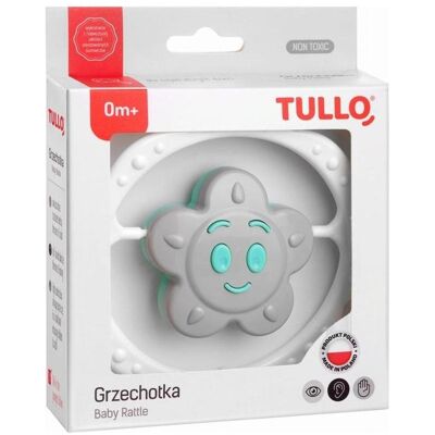 Tullo, Hochet, Hochet fleur gris menthe 173 - Publicité Tullo, Hochet, Hochet fleur gris menthe 173 - Publicité