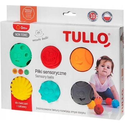 Tullo Balles pour le développement sensoriel, Visages, 6 pcs, 462 - Publicité Tullo Balles pour le développement sensoriel, Visages, 6 pcs, 462 - Publicité