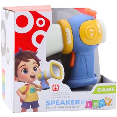 Lean Toys Megafon für Kinder mit Stimmverzerrer und Lichteffekten (blau) - Publicité Lean Toys Megafon für Kinder mit Stimmverzerrer und Lichteffekten (blau) - Publicité