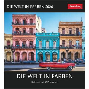 Harenberg, Calendrier + agenda, Die Welt in Farben Postkartenkalender 2026 - Kalender mit 53 Postkarten - Publicité Harenberg, Calendrier + agenda, Die Welt in Farben Postkartenkalender 2026 - Kalender mit 53 Postkarten - Publicité