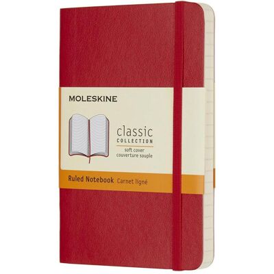 Moleskine, Cahier + bloc-notes, Pochette souple classique (A6, À rayures, Couverture rigide) - Publicité Moleskine, Cahier + bloc-notes, Pochette souple classique (A6, À rayures, Couverture rigide) - Publicité
