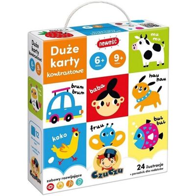 Czuczu Duże karty kontrastowe dla dzieci w wieku 6m+, 9m+ (Polonais) - Publicité Czuczu Duże karty kontrastowe dla dzieci w wieku 6m+, 9m+ (Polonais) - Publicité