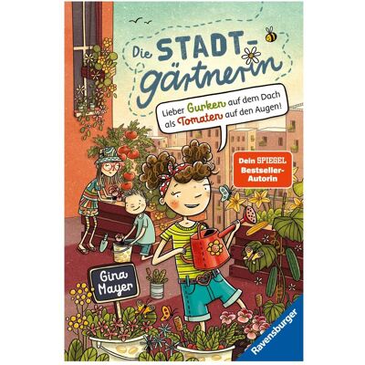 Ravensburger Die Stadtgärtnerin, Band 1: Lieber Gurken auf dem Dach als Tomaten auf den Augen, Livre pour enfants de Gina Mayer, Chou de Daniela - Publicité Ravensburger Die Stadtgärtnerin, Band 1: Lieber Gurken auf dem Dach als Tomaten auf den Augen, Livre pour enfants de Gina Mayer, Chou de Daniela - Publicité
