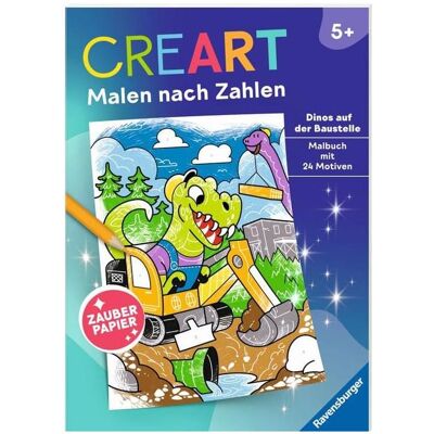 Ravensburger CreArt Peinture par numéros à partir de 5 ans : Dinos sur le chantier, livre de coloriage, 24 motifs - Publicité Ravensburger CreArt Peinture par numéros à partir de 5 ans : Dinos sur le chantier, livre de coloriage, 24 motifs - Publicité