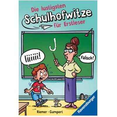 Ravensburger Die lustigsten Schulhofwitze für Erstleser, Livre pour enfants de Claudia Riemer, Steffen Gumpert - Publicité Ravensburger Die lustigsten Schulhofwitze für Erstleser, Livre pour enfants de Claudia Riemer, Steffen Gumpert - Publicité