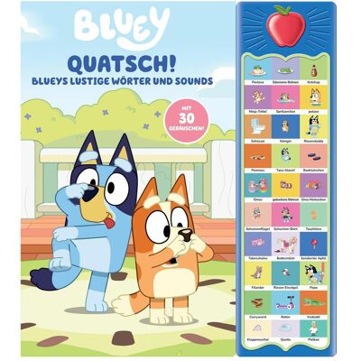 PI Kids, Livres pour bébé, Bluey - Quatsch! Blueys lustige Wörter und Sounds - 30-Button-Soundbuch - Hardcover-Buch mit 30 Ge (Allemand) - Publicité PI Kids, Livres pour bébé, Bluey - Quatsch! Blueys lustige Wörter und Sounds - 30-Button-Soundbuch - Hardcover-Buch mit 30 Ge (Allemand) - Publicité