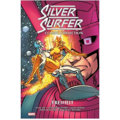 Panini Silver Surfer Classic Collection, Fiction de Stan Lee, Joe Staton, Marshall Rogers, Steve Englehart, Mark Gruenwald, John Byrne, John Buscema, Jack Kirby, Bernd Kronsbein - Publicité Panini Silver Surfer Classic Collection, Fiction de Stan Lee, Joe Staton, Marshall Rogers, Steve Englehart, Mark Gruenwald, John Byrne, John Buscema, Jack Kirby, Bernd Kronsbein - Publicité