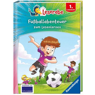 Ravensburger Leserabe Sonderausgaben - Fussballabenteuer zum Lesenlernen, Livre pour enfants de Wilfried Gebhard, Léopé, Erhard Dietl, Dominik Rupp, Claudia Ondracek - Publicité Ravensburger Leserabe Sonderausgaben - Fussballabenteuer zum Lesenlernen, Livre pour enfants de Wilfried Gebhard, Léopé, Erhard Dietl, Dominik Rupp, Claudia Ondracek - Publicité