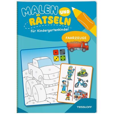 Tessloff Malen und Rätseln für Kindergartenkinder. Fahrzeuge - Publicité Tessloff Malen und Rätseln für Kindergartenkinder. Fahrzeuge - Publicité