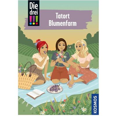 Kosmos Die drei!!!, 109, Tatort Blumenfarm, Livre pour enfants de Jule Ambach, Ina Biber - Publicité Kosmos Die drei!!!, 109, Tatort Blumenfarm, Livre pour enfants de Jule Ambach, Ina Biber - Publicité