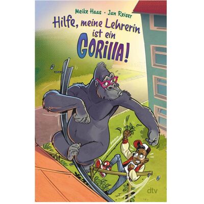 DTV Hilfe, meine Lehrerin ist ein Gorilla, Livre pour enfants de Meike Haas, Jan Reiser - Publicité DTV Hilfe, meine Lehrerin ist ein Gorilla, Livre pour enfants de Meike Haas, Jan Reiser - Publicité