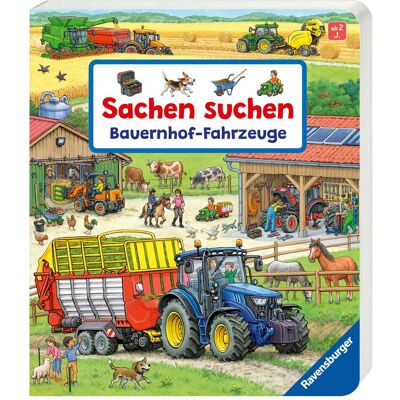 Ravensburger, Livres pour bébé, Sachen suchen - Bauernhof-Fahrzeuge (Allemand) - Publicité Ravensburger, Livres pour bébé, Sachen suchen - Bauernhof-Fahrzeuge (Allemand) - Publicité