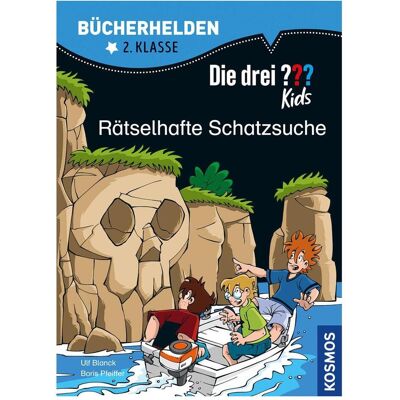 Kosmos Die drei??? Kids, Bücherhelden 2. Klasse, Rätselhafte Schatzsuche, Livre pour enfants de Ulf Blanck, Boris Pfeiffer, Stefani Kampmann - Publicité Kosmos Die drei??? Kids, Bücherhelden 2. Klasse, Rätselhafte Schatzsuche, Livre pour enfants de Ulf Blanck, Boris Pfeiffer, Stefani Kampmann - Publicité