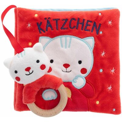 Arena, Livres pour bébé, Mein erstes Stoffbuch mit Rassel und Holzbeissring. Kätzchen (Allemand) - Publicité Arena, Livres pour bébé, Mein erstes Stoffbuch mit Rassel und Holzbeissring. Kätzchen (Allemand) - Publicité