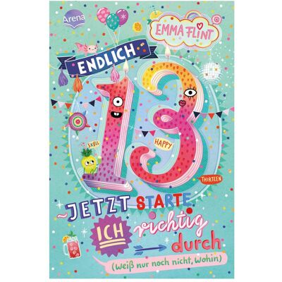 Arena Endlich 13 – Jetzt starte ich richtig durch (weiss nur noch nicht, wohin), Livre pour enfants de Emma Flint, Eva Schöffmann-Davidov - Publicité Arena Endlich 13 – Jetzt starte ich richtig durch (weiss nur noch nicht, wohin), Livre pour enfants de Emma Flint, Eva Schöffmann-Davidov - Publicité