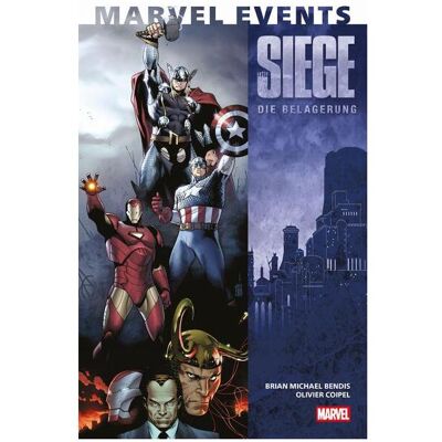 Panini Marvel Events: The Siege, Fiction de Brian Michael Bendis, Michael Lark, Olivier Coipel, Michael Strittmatter, Lucio Parrillo - Publicité Panini Marvel Events: The Siege, Fiction de Brian Michael Bendis, Michael Lark, Olivier Coipel, Michael Strittmatter, Lucio Parrillo - Publicité