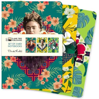 Browntrout Verlag, Cahier + bloc-notes, Frida Kahlo Set de 3 ordinateurs portables Midi (A5, À rayures, Blanc, Couverture rigide) - Publicité Browntrout Verlag, Cahier + bloc-notes, Frida Kahlo Set de 3 ordinateurs portables Midi (A5, À rayures, Blanc, Couverture rigide) - Publicité
