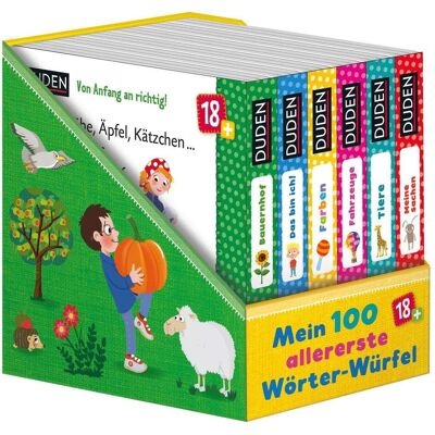 S.Fischer Duden 18+: 100 allererste Wörter-Würfel, Livre pour enfants de Nikolai Renger, Blanc d'iris - Publicité S.Fischer Duden 18+: 100 allererste Wörter-Würfel, Livre pour enfants de Nikolai Renger, Blanc d'iris - Publicité