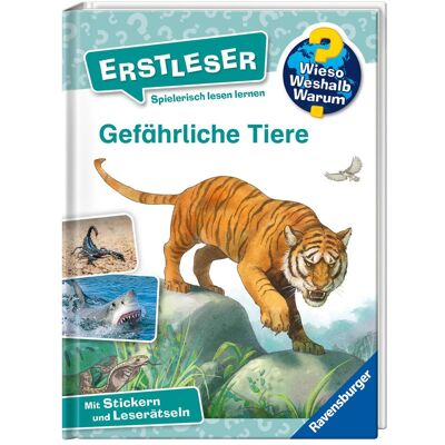 Ravensburger Wieso? Weshalb? Warum? Erstleser, Band 16: Gefährliche Tiere, Livre pour enfants de Karin Müller, Stefan Richter - Publicité Ravensburger Wieso? Weshalb? Warum? Erstleser, Band 16: Gefährliche Tiere, Livre pour enfants de Karin Müller, Stefan Richter - Publicité