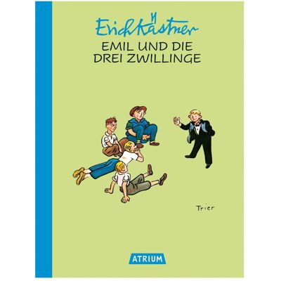 Atrium Emil und die drei Zwillinge, Livre pour enfants de Erich Kästner - Publicité Atrium Emil und die drei Zwillinge, Livre pour enfants de Erich Kästner - Publicité