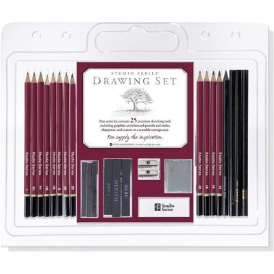 Peter Pauper, Crayon à papier + critérium, Kit d'esquisse pour artistes 26 outils - 228050 (5H, 8B, Dur, Moyen, Souple, 26x) - Publicité Peter Pauper, Crayon à papier + critérium, Kit d'esquisse pour artistes 26 outils - 228050 (5H, 8B, Dur, Moyen, Souple, 26x) - Publicité