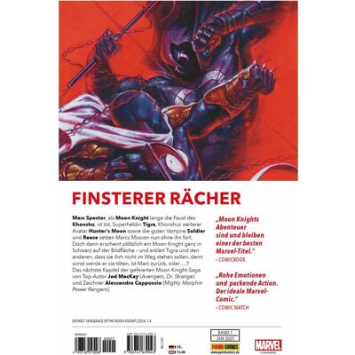 Panini Die Rache von Moon Knight, Fiction de Alessandro Cappuccio, Jed MacKay, Robert Syska - Publicité Panini Die Rache von Moon Knight, Fiction de Alessandro Cappuccio, Jed MacKay, Robert Syska - Publicité