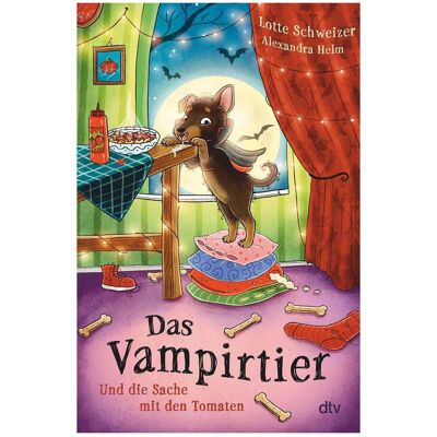 DTV Das Vampirtier und die Sache mit den Tomaten, Livre pour enfants de Alexandra Helm, Lotte Schweizer - Publicité DTV Das Vampirtier und die Sache mit den Tomaten, Livre pour enfants de Alexandra Helm, Lotte Schweizer - Publicité