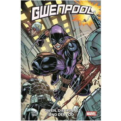 Panini Gwenpool: Gwen, die Spinne und der Tod, Fiction de Denis Martynov, Cavan Scott, Stefano Nesi - Publicité Panini Gwenpool: Gwen, die Spinne und der Tod, Fiction de Denis Martynov, Cavan Scott, Stefano Nesi - Publicité
