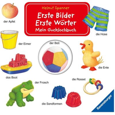Ravensburger, Livres pour bébé, Premières images - Premiers mots : mon livre à trous d'oeil (Allemand) - Publicité Ravensburger, Livres pour bébé, Premières images - Premiers mots : mon livre à trous d'oeil (Allemand) - Publicité
