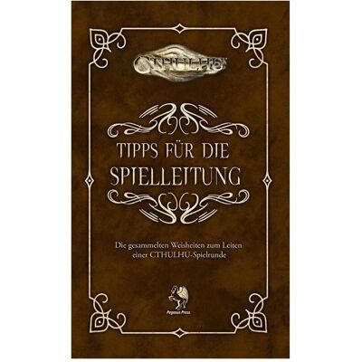 Pegasus Cthulhu: Tipps für die Spielleitung (Hardcover), 123 Seiten (DE-Ausgabe), Guide - Publicité Pegasus Cthulhu: Tipps für die Spielleitung (Hardcover), 123 Seiten (DE-Ausgabe), Guide - Publicité