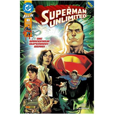 Panini Slott:Superman Unlimited, Fiction de Rafael Albuquerque, Dan Slott, Christian Heiss - Publicité Panini Slott:Superman Unlimited, Fiction de Rafael Albuquerque, Dan Slott, Christian Heiss - Publicité