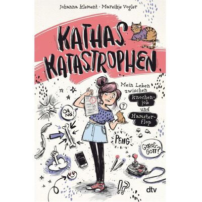DTV Kathas Katastrophen – Mein Leben zwischen Knochenjob und Hamsterflop, Livre pour enfants de Johanna Klement, Mareikje Vogler - Publicité DTV Kathas Katastrophen – Mein Leben zwischen Knochenjob und Hamsterflop, Livre pour enfants de Johanna Klement, Mareikje Vogler - Publicité